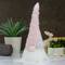 16" Pink & White Easter Gnome Head with Blue Flower